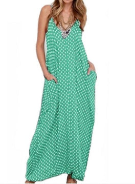 Sexy long dress loose wave strap long dress