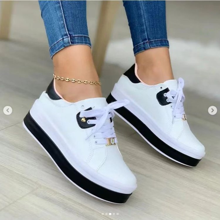 Women's Platform Platform Large Floral Casual Sneakers