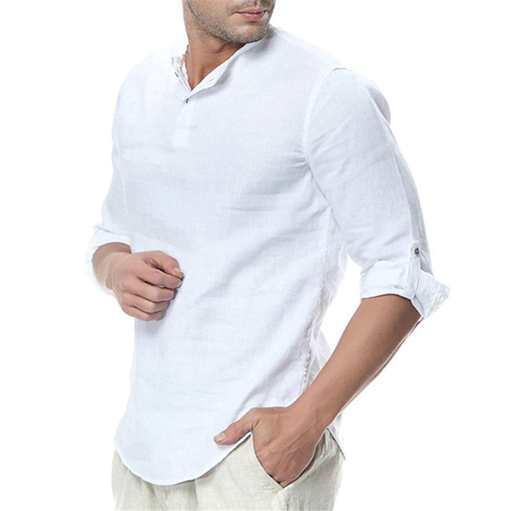 Explosive Men's Shirt Casual Solid Color