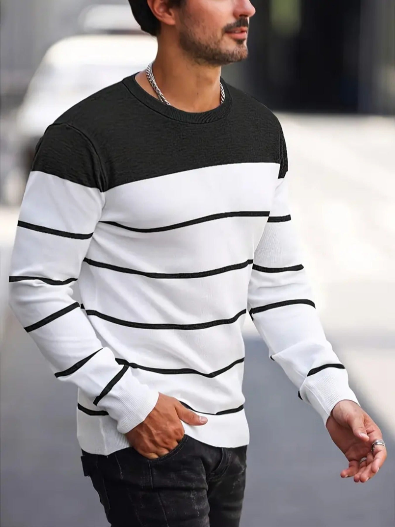 Men's Knitwear Fashion Crew Neck Casual Sweater