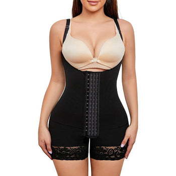 4-breasted mesh one-piece shapewear for postpartum abdominal tightening and body shaping