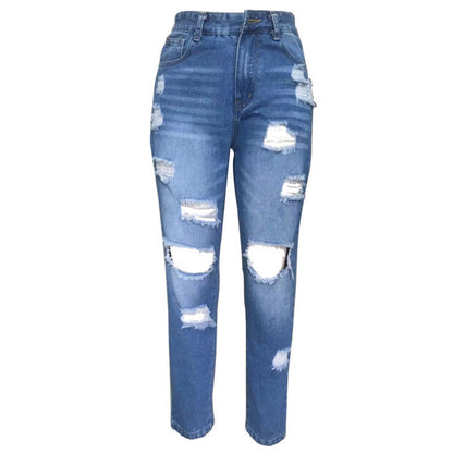 Ripped Slim Fit Jeans For Women