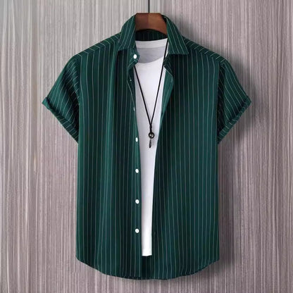 Manfinity Homme Men Striped Button Front Shirt Without Tee