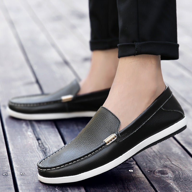 Men's Casual Leather Shoes Leather Soft Bottom Summer Breathable