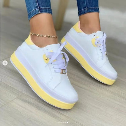 Women's Platform Platform Large Floral Casual Sneakers