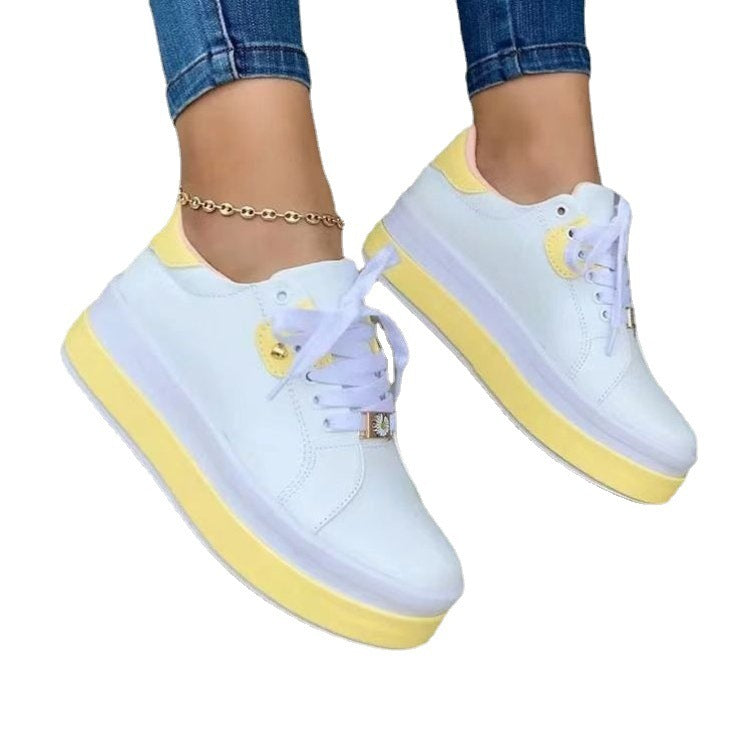 Women's Platform Platform Large Floral Casual Sneakers