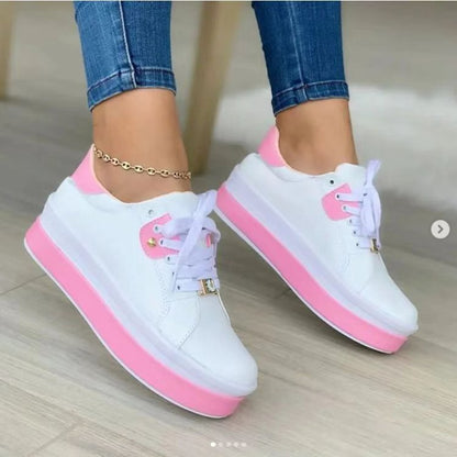 Women's Platform Platform Large Floral Casual Sneakers