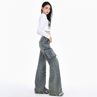 Women's American-style Retro Workwear Jeans