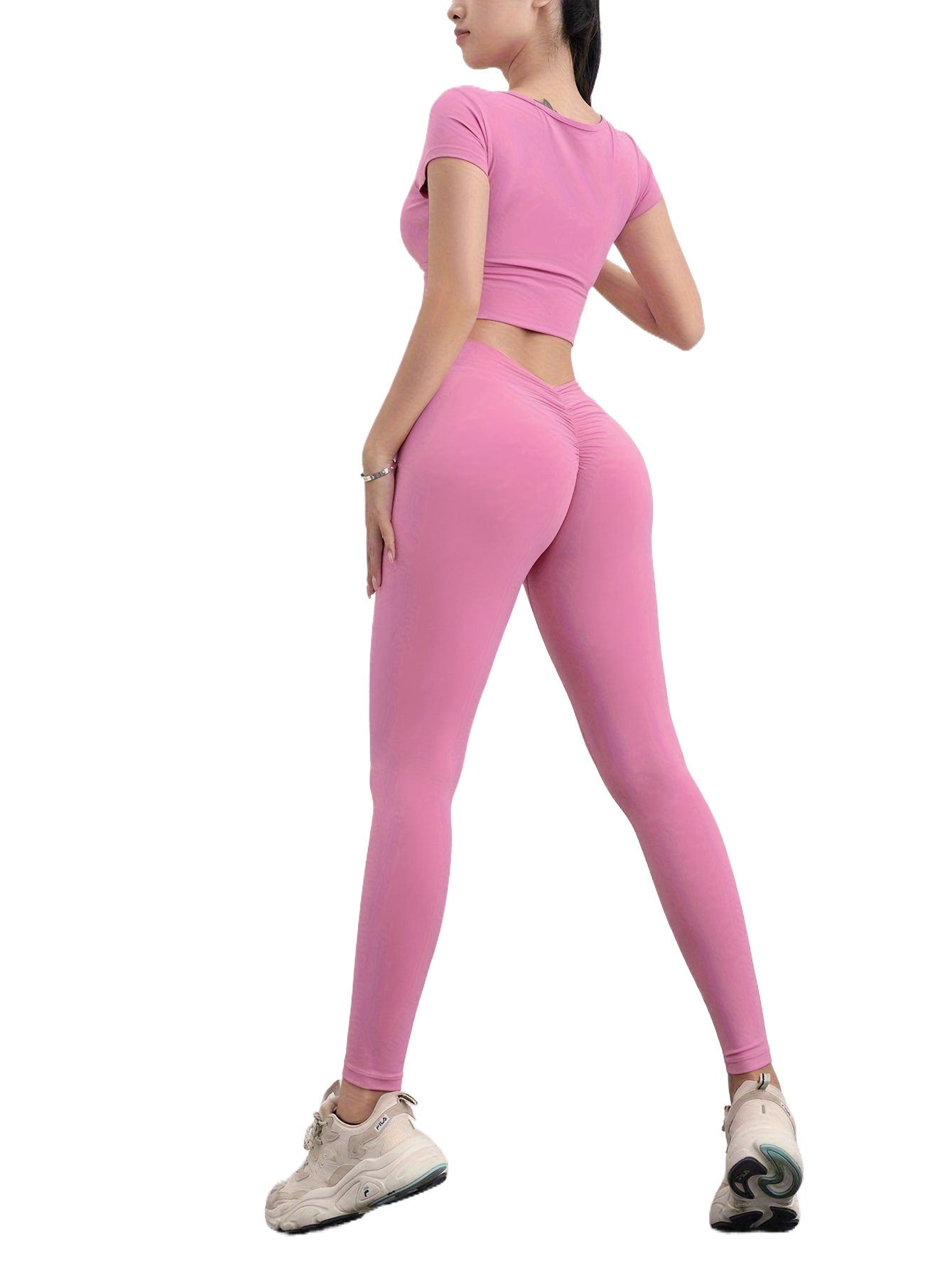 High Waist Yoga Pants For Women, Seamless, Scrunch Butt, Elastic, Ultra-Soft Comfort Fit, Solid Color Sports Leggings