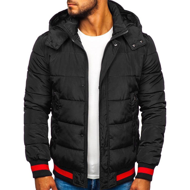 Warm Winter Men's Padded Jacket With Hooded Padded Jacket