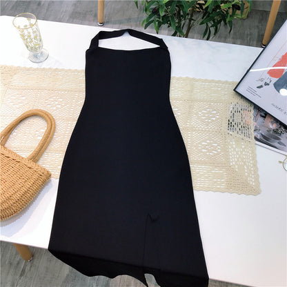 Backless Sexy Strap Split Summer Dress Women Elastic Long Dresses Sleeveless Camisole Clubwear Evening Party Dress Women's Robe