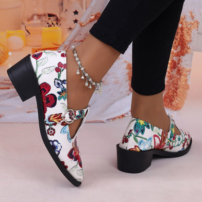 Chaussures Mary Jane en cuir vintage pour femmes